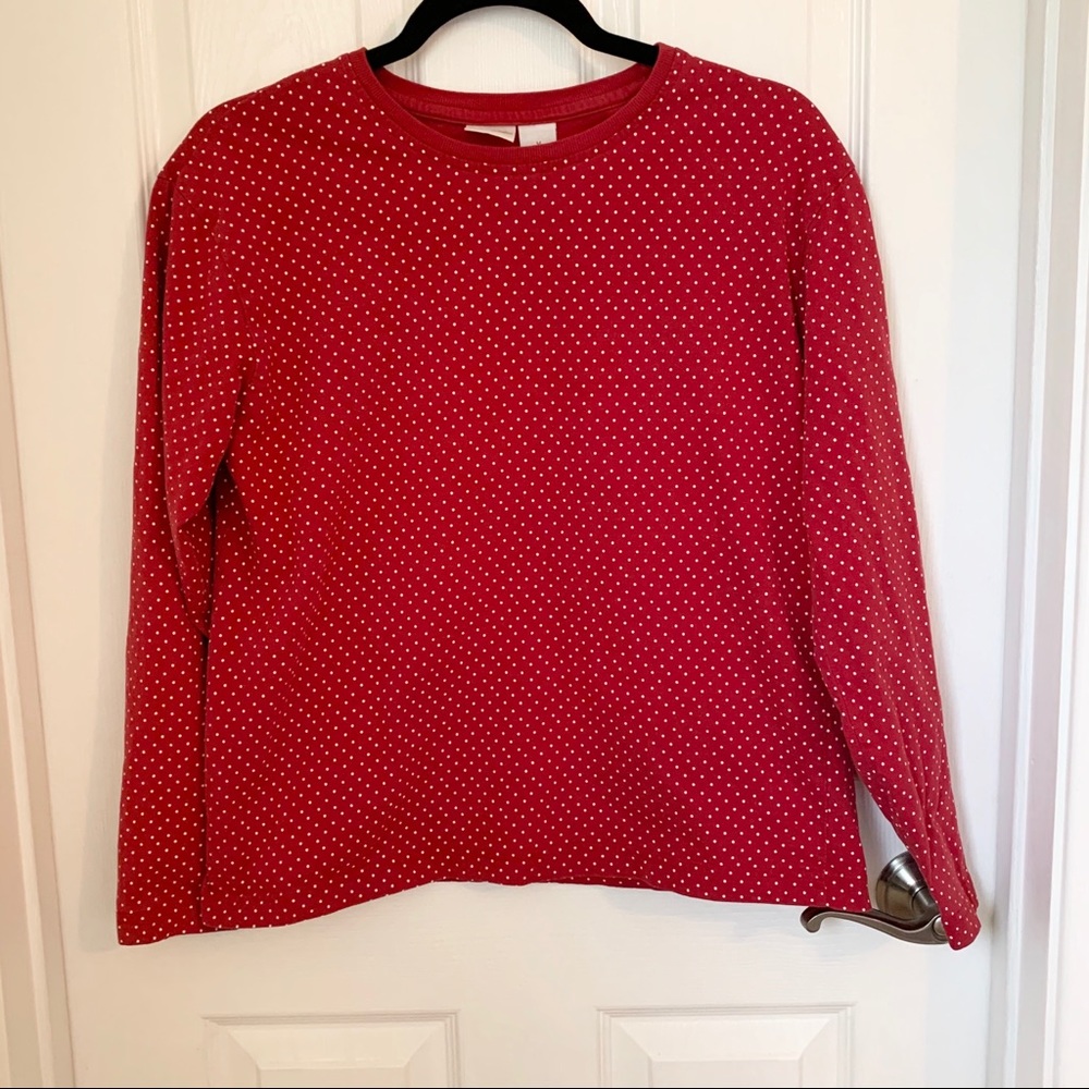 5 for $25! Cherokee Red Polka Dot Top Medium